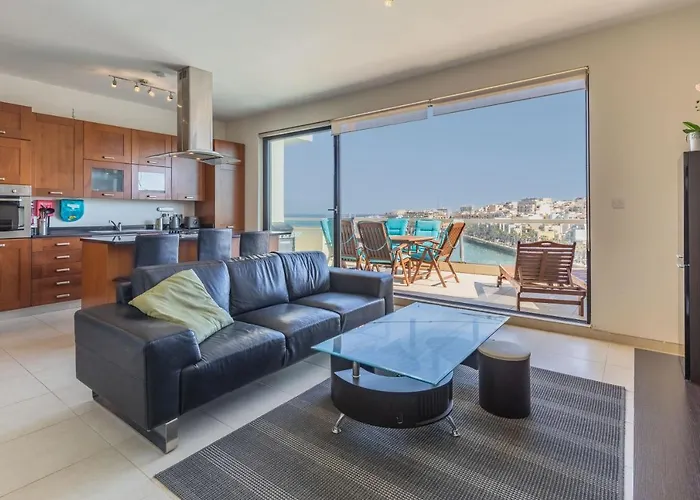 Sea View Apartment With Terrace In Central Marsaskala * Marsaskala